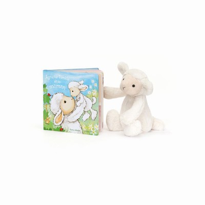 Jellycat Agneau Timide Et Sa Maman Livre and Bashful Lamb Medium USA | 42601AZCG